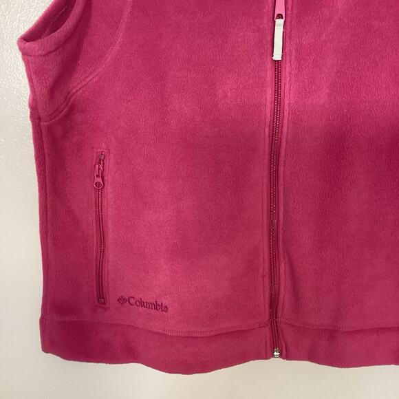 Columbia Vest Womens XL Pink Full Zip Fleece Outdoors Hiking Zipper Pockets Gorp - Picture 6 of 7